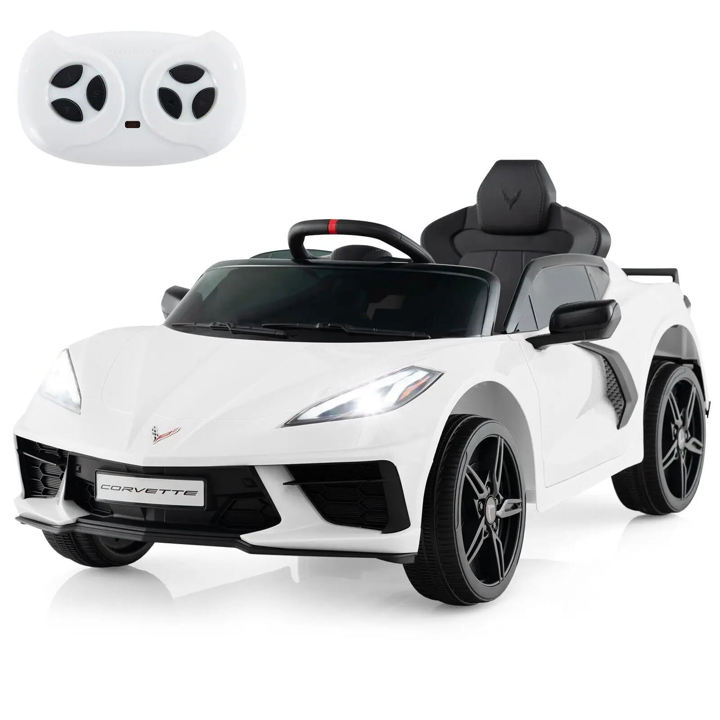 DORTALA 12V Electric Kids Ride On Car Licensed Chevrolet Corvette C8 Toy Car