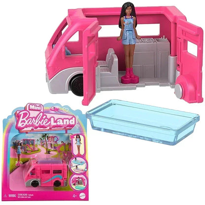 Original Barbie Traffic Vehicle Mini Barbieland Color Change Dream Camper Car Boat Plane Doll House Accessories Toys for Girls