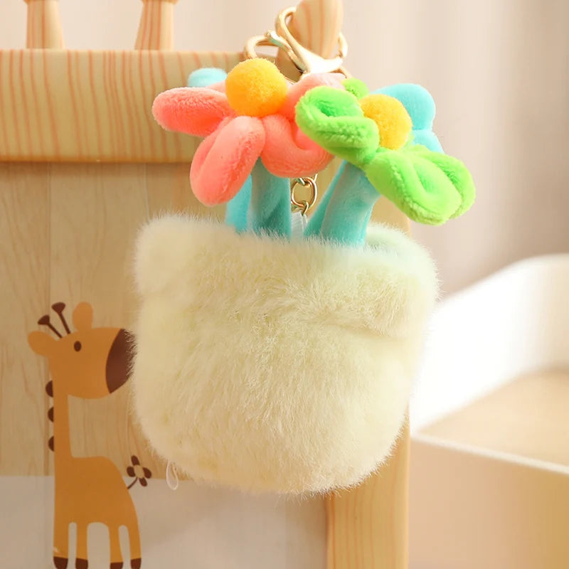 Cartoon Cute Hot Sale Cake Plush Doll Pendant Succulent Flower Tulip Plant Potted Plush Toy Home Decoration Gift For Children