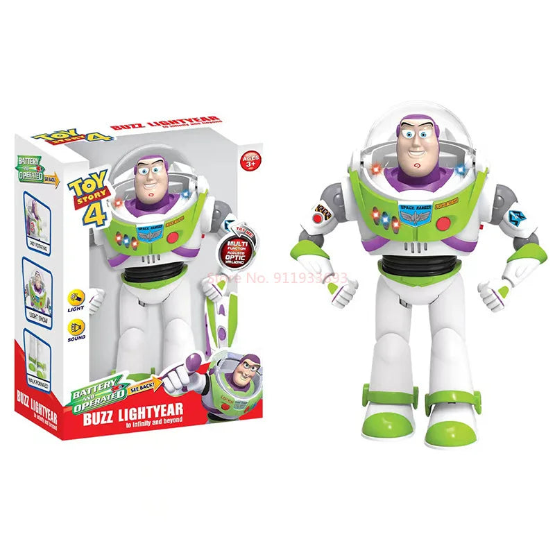 Disney Toy Story Buzz Lightyear Model Toys Pixar Electric Walking Robot Doll Action Figure Toy Birthday Gift Toys Model For Kids