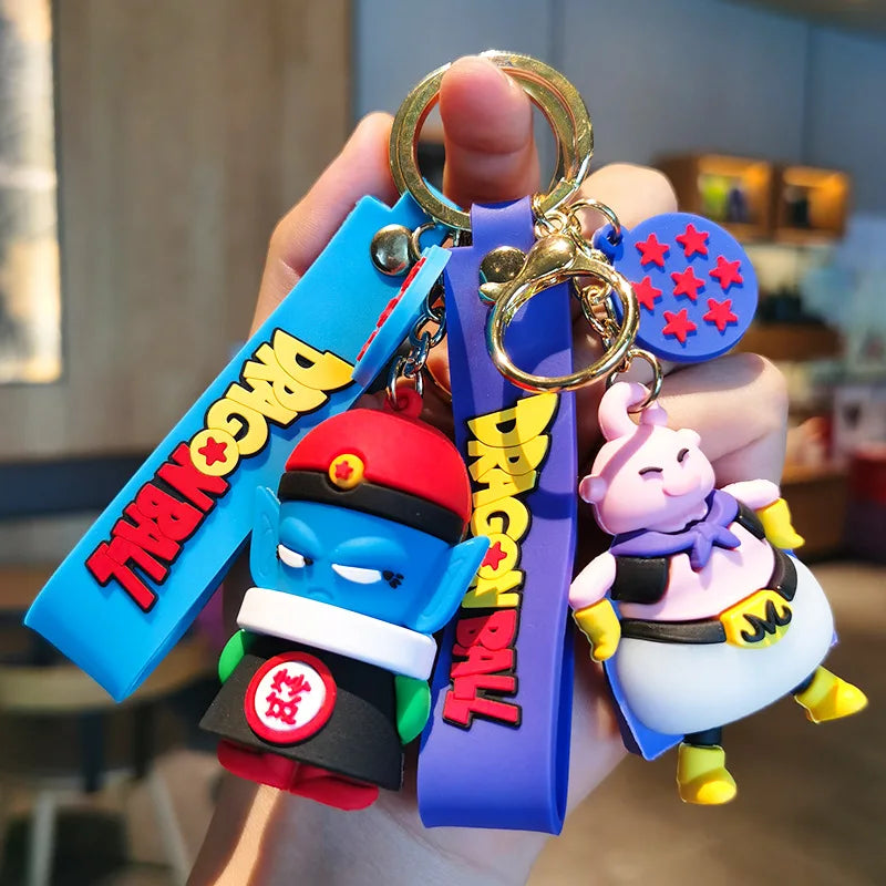 Anime Dragon Ball Keychain Z Super Saiyan Son Goku Bulma Broly Piccolo Majin Buu Series Car Pendant Keyring Kids Toys Gifts
