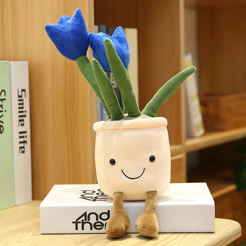 Cartoon Cute Hot Sale Cake Plush Doll Pendant Succulent Flower Tulip Plant Potted Plush Toy Home Decoration Gift For Children