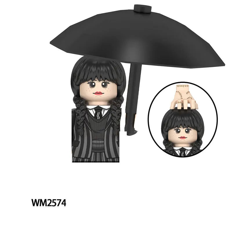 WM Blocks WM2574 WM2575 Wednesday Addams Movies Anime Bricks Mini Action Toy Figures Kids Educational Assemble Toys Dolls Gifts