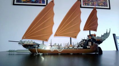 LOTR Ambush Ship Pirates Of Caribbean Reveng Warship Black Pearl Sailboat Building Block Bricks  Assembly Toy Kid Gift
