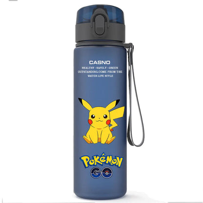 pokemon Water Bottle Large Capacity Portable Plastic Cartoon  Children fashion Kettle Adult Outdoor Sports Water Cup Gift