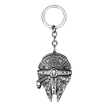 Disney Star Wars Spaceship R2-D2 Keychain The Mandalorian Movie Character Cartoon Animation Pendant Metal Accessories