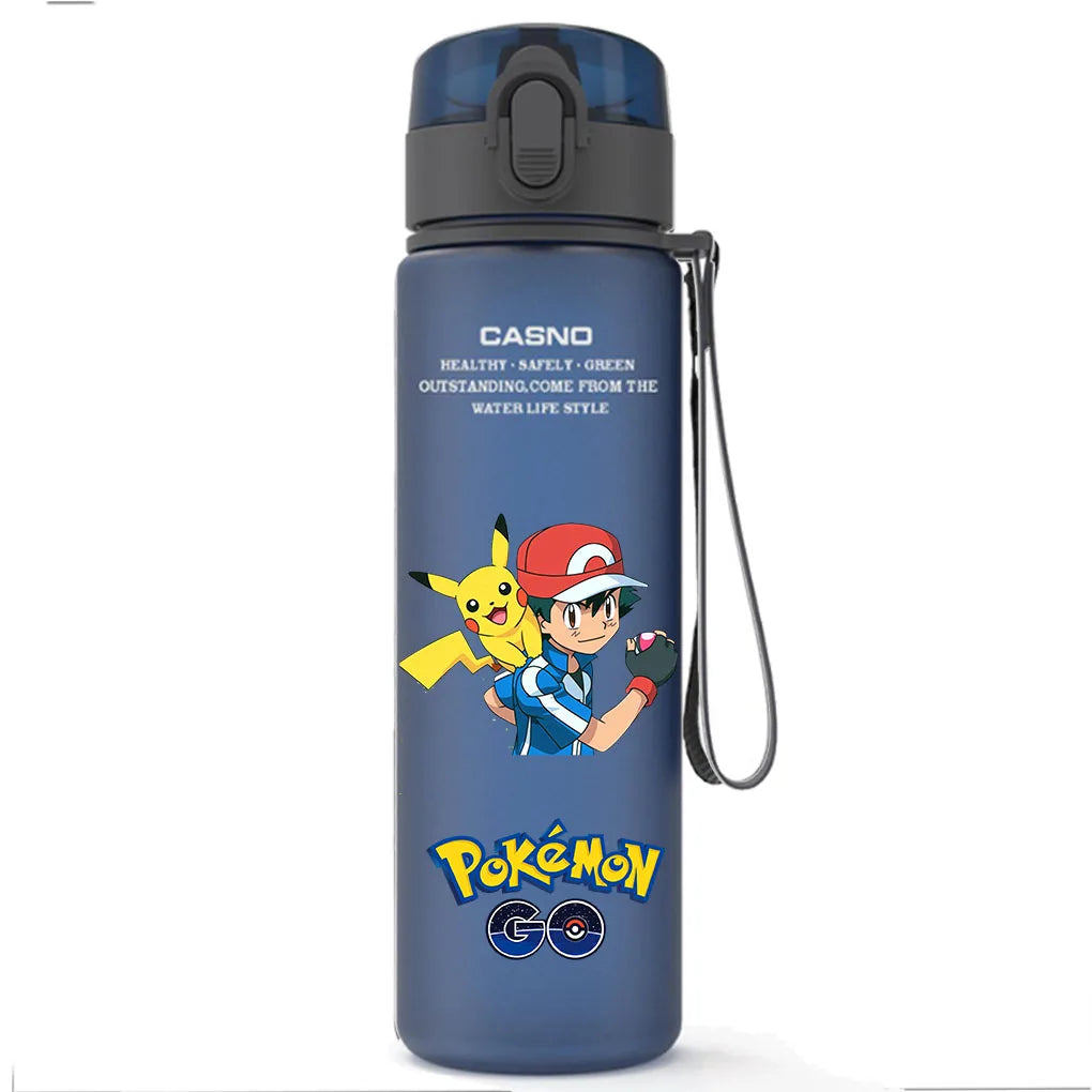 pokemon Water Bottle Large Capacity Portable Plastic Cartoon  Children fashion Kettle Adult Outdoor Sports Water Cup Gift