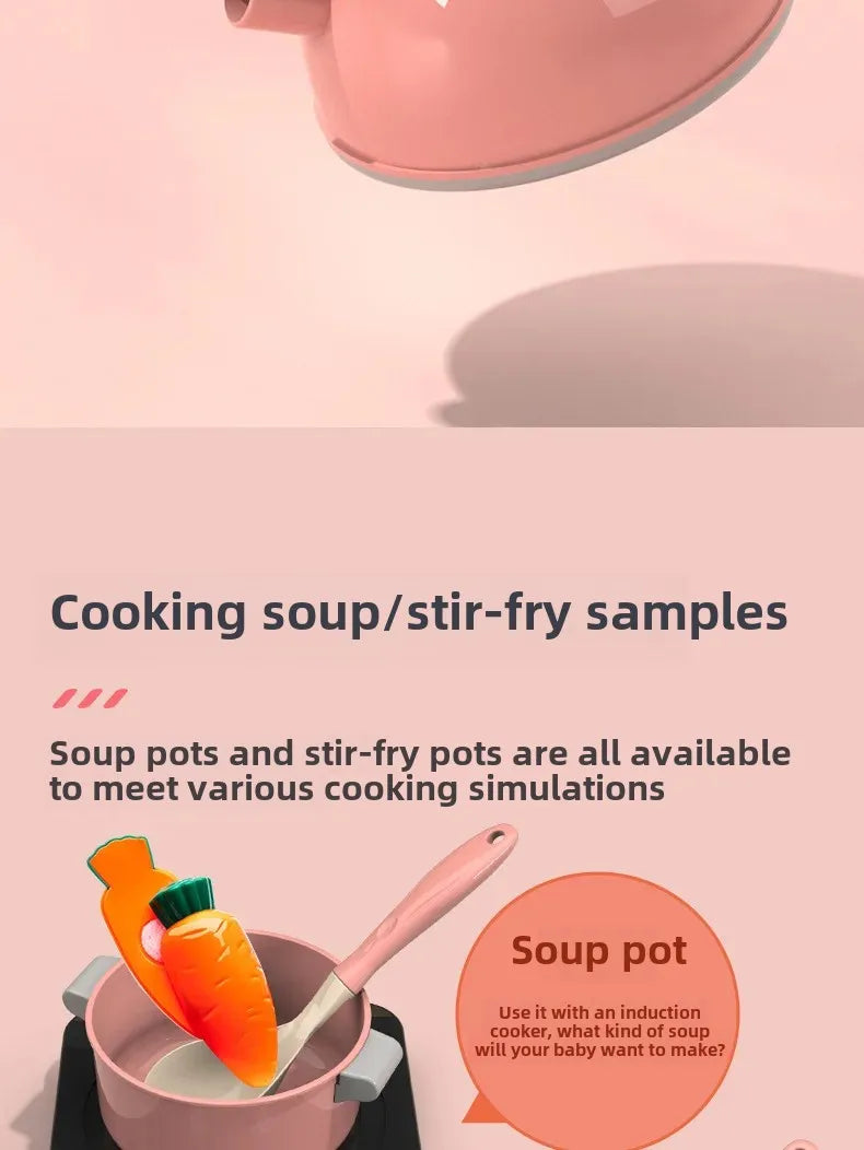 28 PCS Kids Kitchen Toys Set Play Kitchen Accessories Kit with Play Pots Pretend Food Cooking Toy Toddler Girls Boy Gift