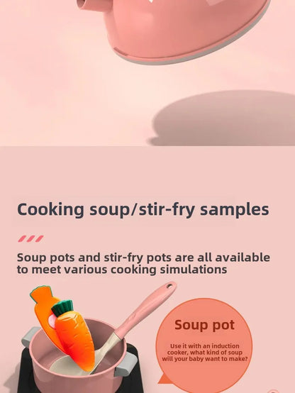 28 PCS Kids Kitchen Toys Set Play Kitchen Accessories Kit with Play Pots Pretend Food Cooking Toy Toddler Girls Boy Gift