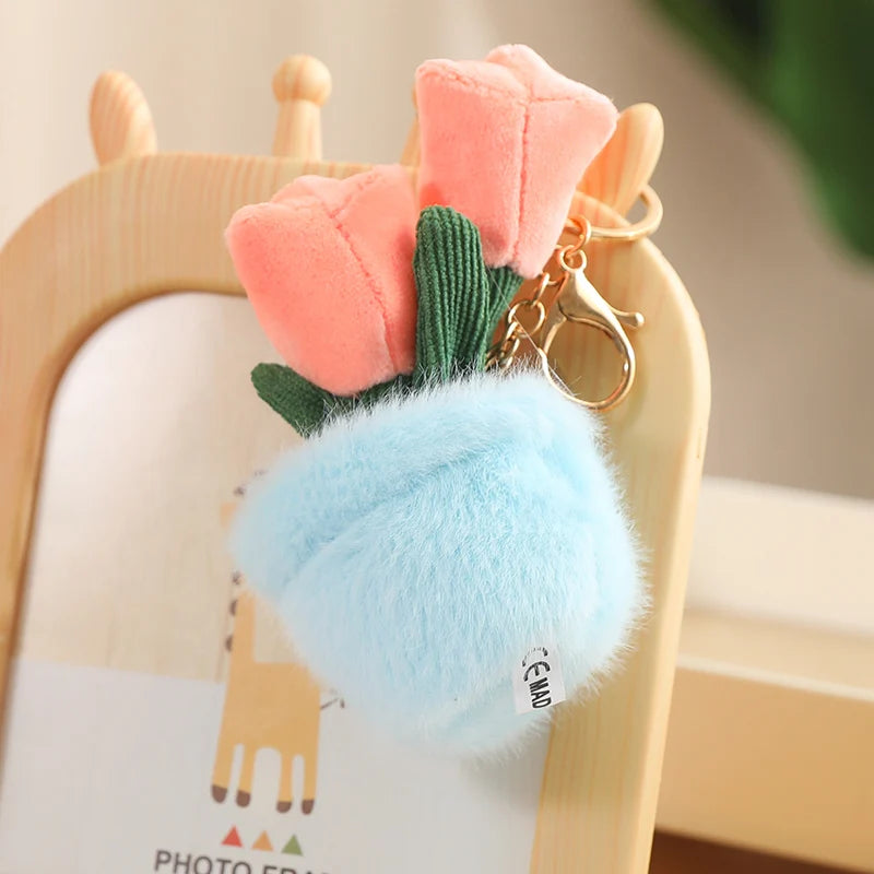 Cartoon Cute Hot Sale Cake Plush Doll Pendant Succulent Flower Tulip Plant Potted Plush Toy Home Decoration Gift For Children