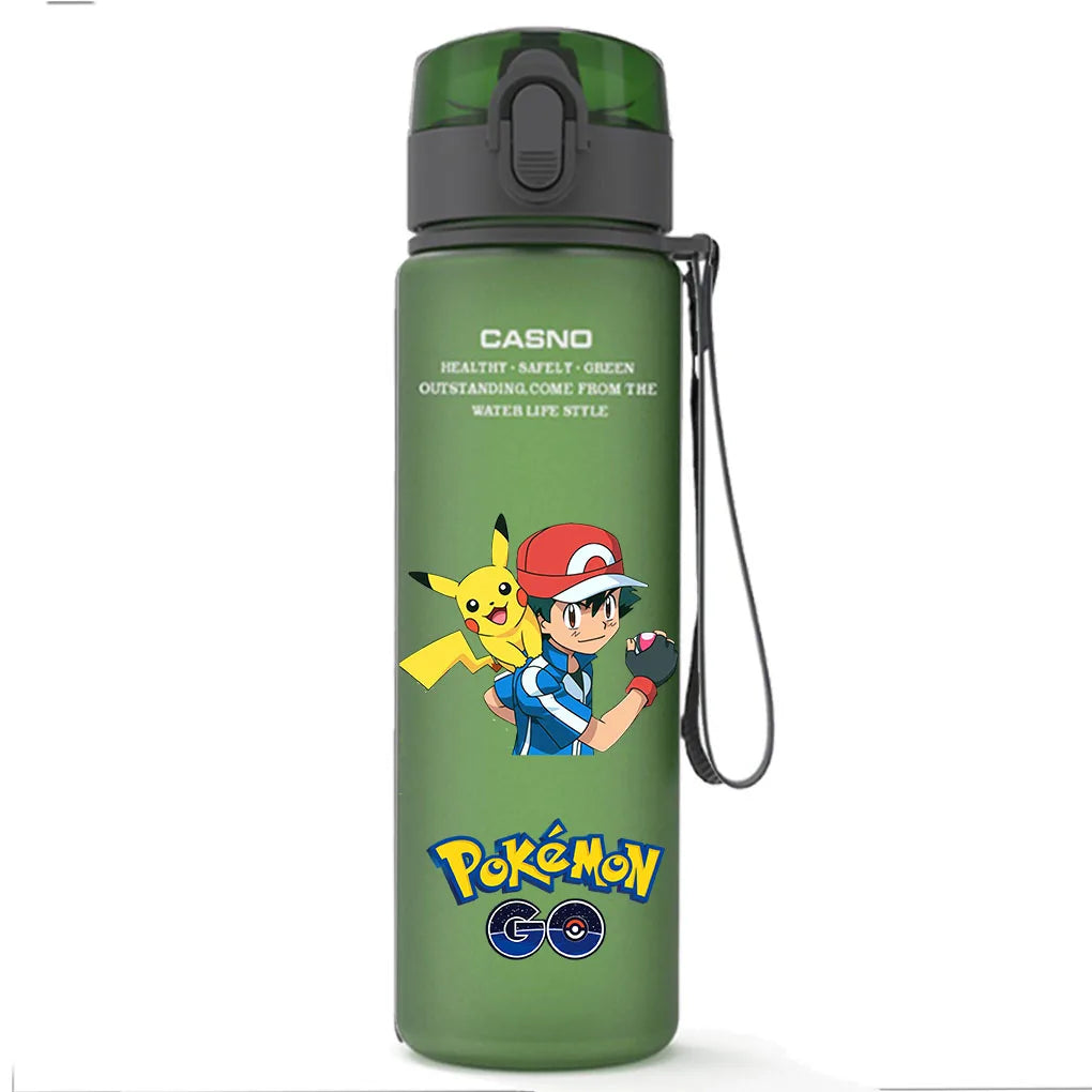 pokemon Water Bottle Large Capacity Portable Plastic Cartoon  Children fashion Kettle Adult Outdoor Sports Water Cup Gift
