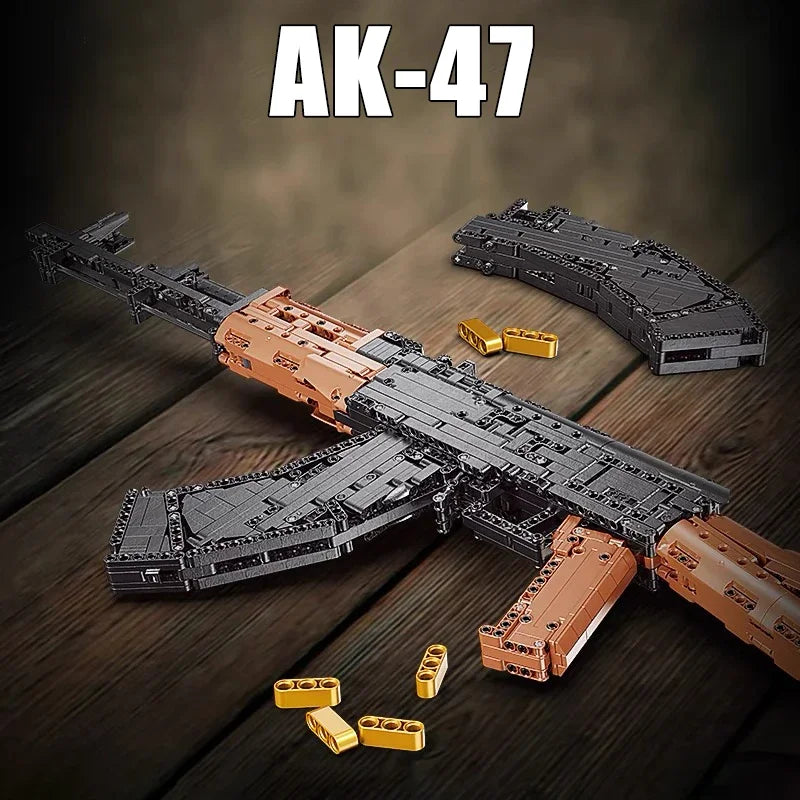 MOC Military AK47 Assault Rifle Gun Model Building Blocks Creative Ideas M24 Sniper Rifle Bricks Toys For Kids Christmas Gifts