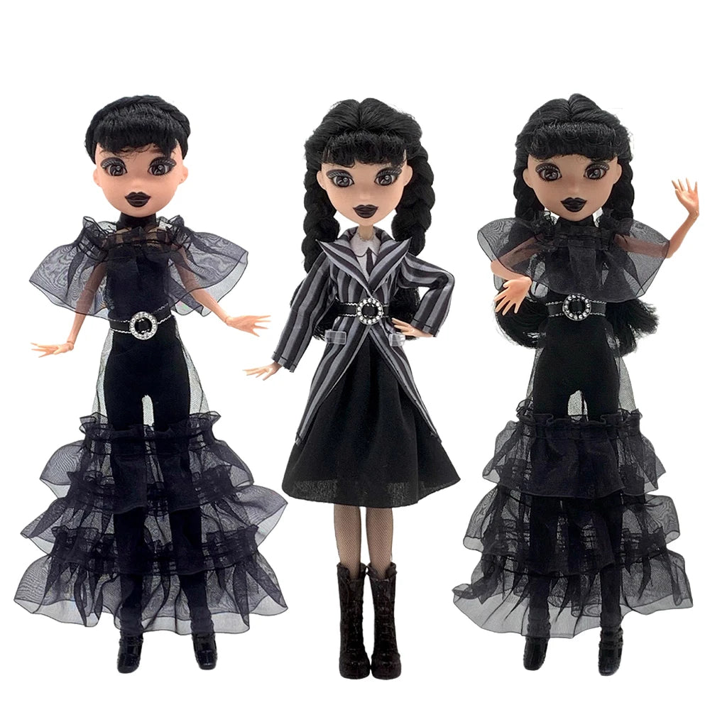 Wednesday Addams Doll Cute Action Figure Children Toys Addams Family 1/6 30cm Anime BJD Doll Room Decor DIY Model Birthday Gift