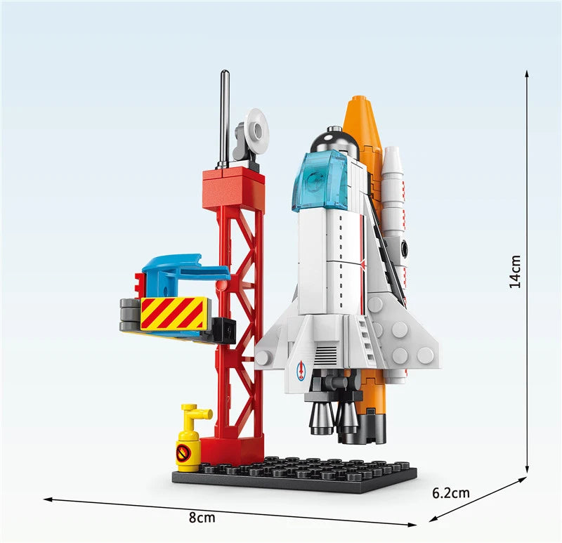 107 Piece DIY Building Blocks Space Rocket Craft Launch Center Base Puzzle Model Assembling Bricks Small Set Education Boys Toy