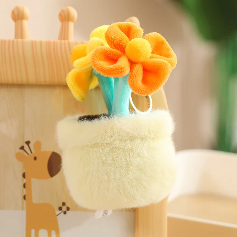 Cartoon Cute Hot Sale Cake Plush Doll Pendant Succulent Flower Tulip Plant Potted Plush Toy Home Decoration Gift For Children
