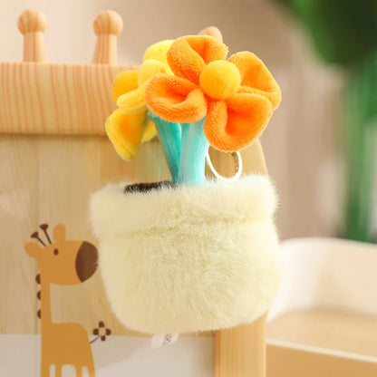 Cartoon Cute Hot Sale Cake Plush Doll Pendant Succulent Flower Tulip Plant Potted Plush Toy Home Decoration Gift For Children