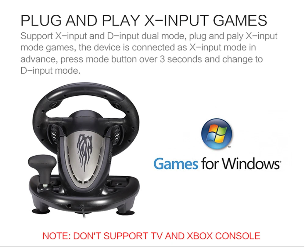 PXN V3II Gaming Steering Wheel Pedal Vibration Racing Game Controller for Xbox One for PC for PS3 PS4 for N-switch