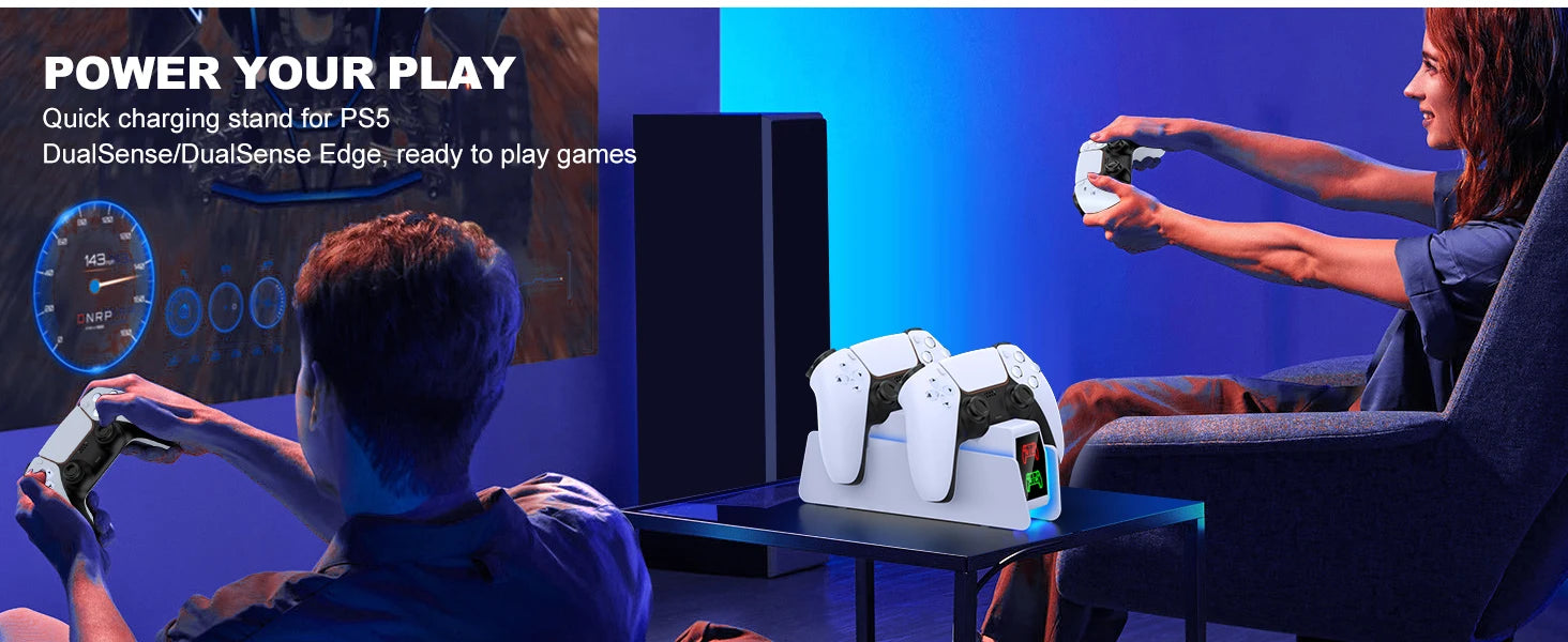 Estação de carregamento do controlador para playstation 5 carregador rápido duplo indicador led suporte carregamento docking station ps5 acessórios