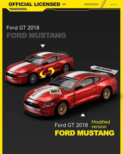 CCA DIY Customizable 1:43 Scale Ford Mustang Alloy Car Model Kit - Unique Racing Car Collectible for Hobbyists & Enthusiasts