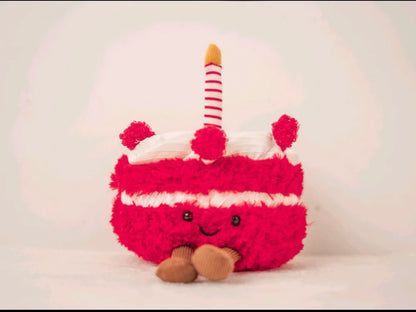 Kawaii Cartoon Hot Cake Plush Doll High Quality Soft Stuffed Fruit Strawberry Wedding Cake Simulation Food Plush Toy Home Decor