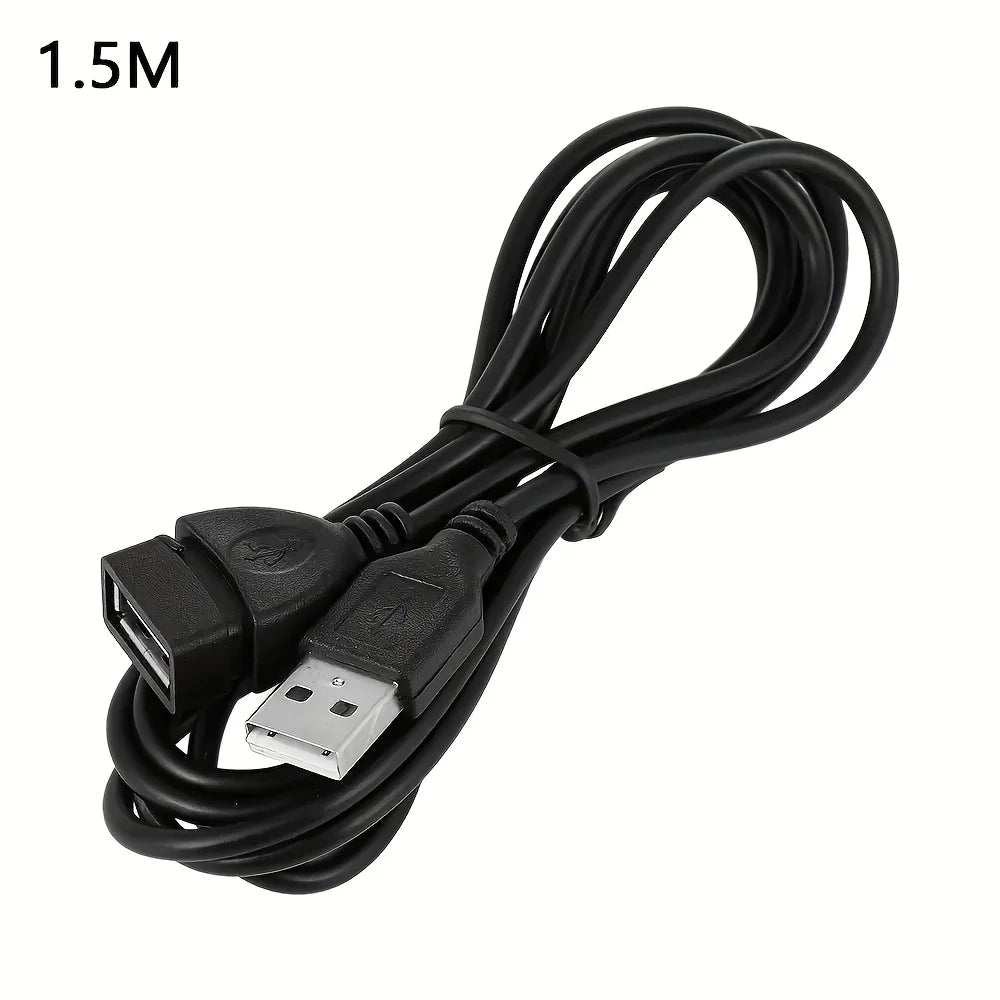 2pcs 3.3ft USB 2.0 A Male to A Female Data Sync Black Charger Extension Cable Cord USB A for PC Laptop Keyboard Extender Cord