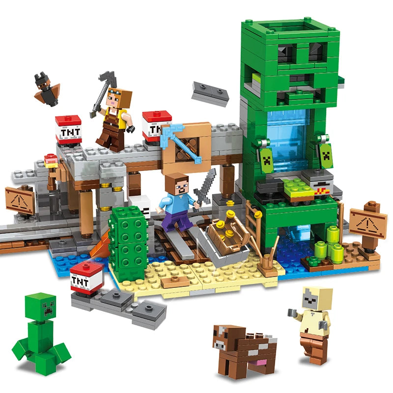 1089pcs My World Building Blocks Set Mechanism Mountain Cave Kids Interactive STEM Educational Toy Creative Gifts for Boys Girls