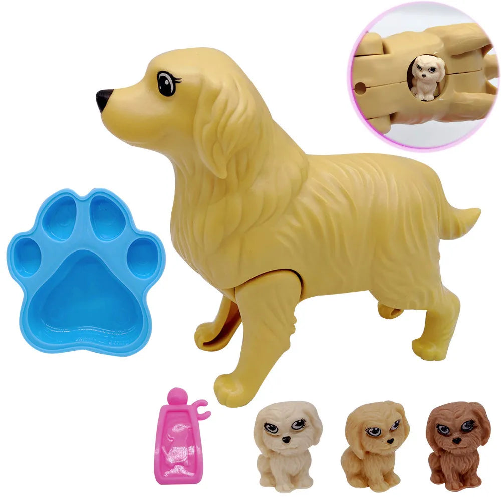 New DIY 30cm Princess Doll and Will Give Birth to Small Dogs Big Dog Toy for Children Playing Games Girl's Birthday Gift