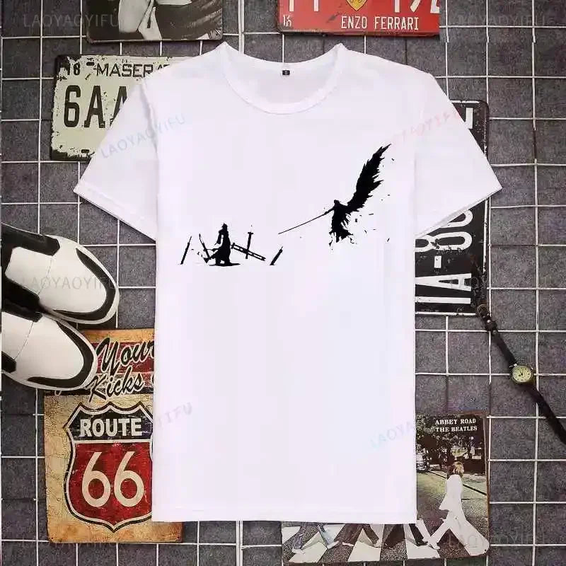 Cloud Strife Final Fantasy T Shirt Black Cloud VII FF7 Video Game Tops NEW Game Shirts Short Sleeve Men Graphic T Shirts