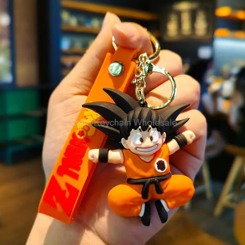 Anime Dragon Ball Keychain Z Super Saiyan Son Goku Bulma Broly Piccolo Majin Buu Series Car Pendant Keyring Kids Toys Gifts