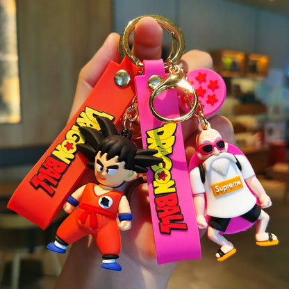 Anime Dragon Ball Keychain Z Super Saiyan Son Goku Bulma Broly Piccolo Majin Buu Series Car Pendant Keyring Kids Toys Gifts