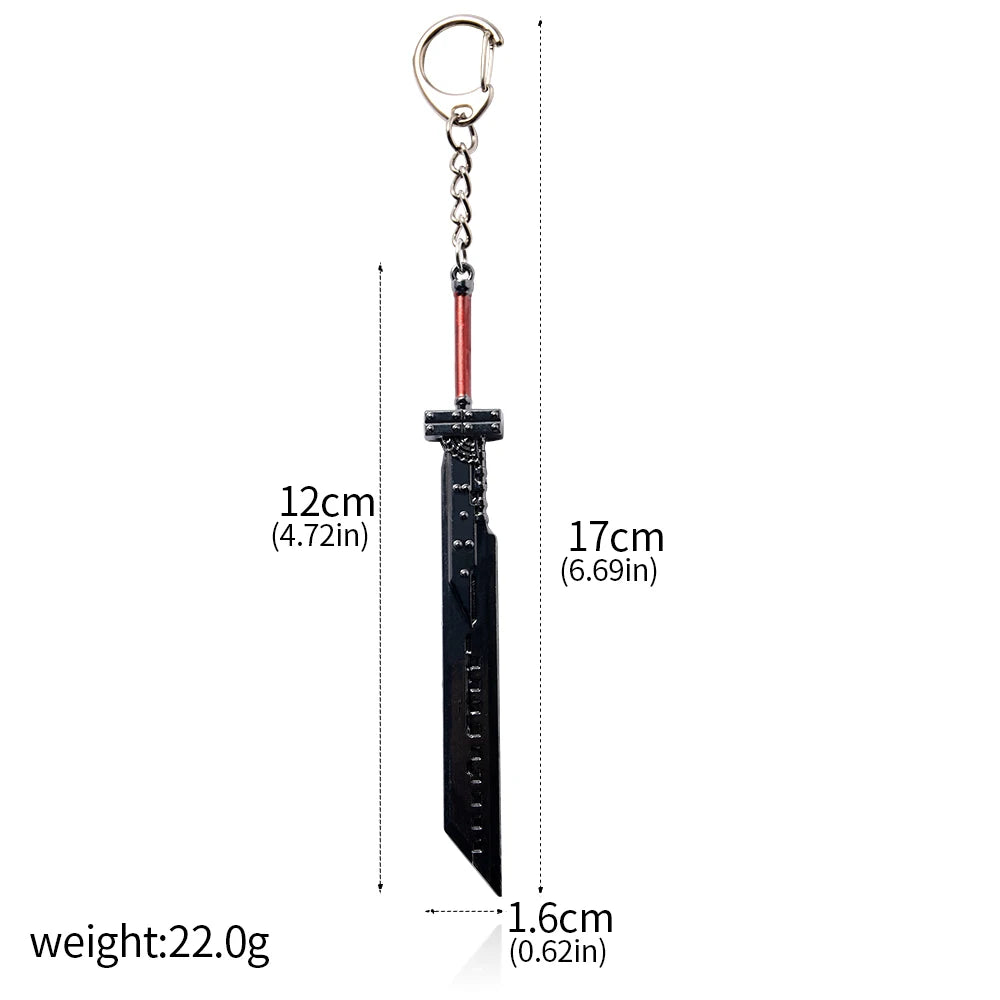 Game Final Fantasy 7 Keychain Cloud Strife Buster Metal Weapon Pendant Key Chain For Cosplay Props Unisex Pendant Jewelry Gift