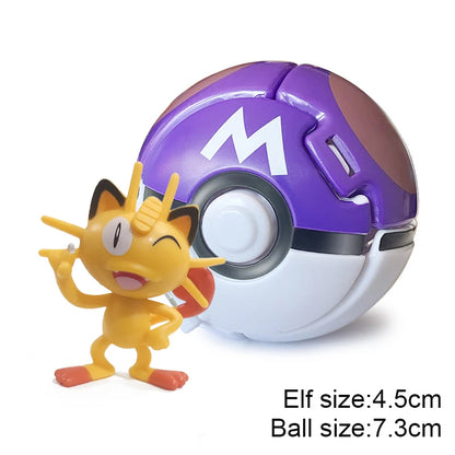 Pokemon Pokeball Anime Figure Pikachu Charizard Psyduck Pocket Monster Elf Ball Kids Toys Action Model Children's Birthday Gifts