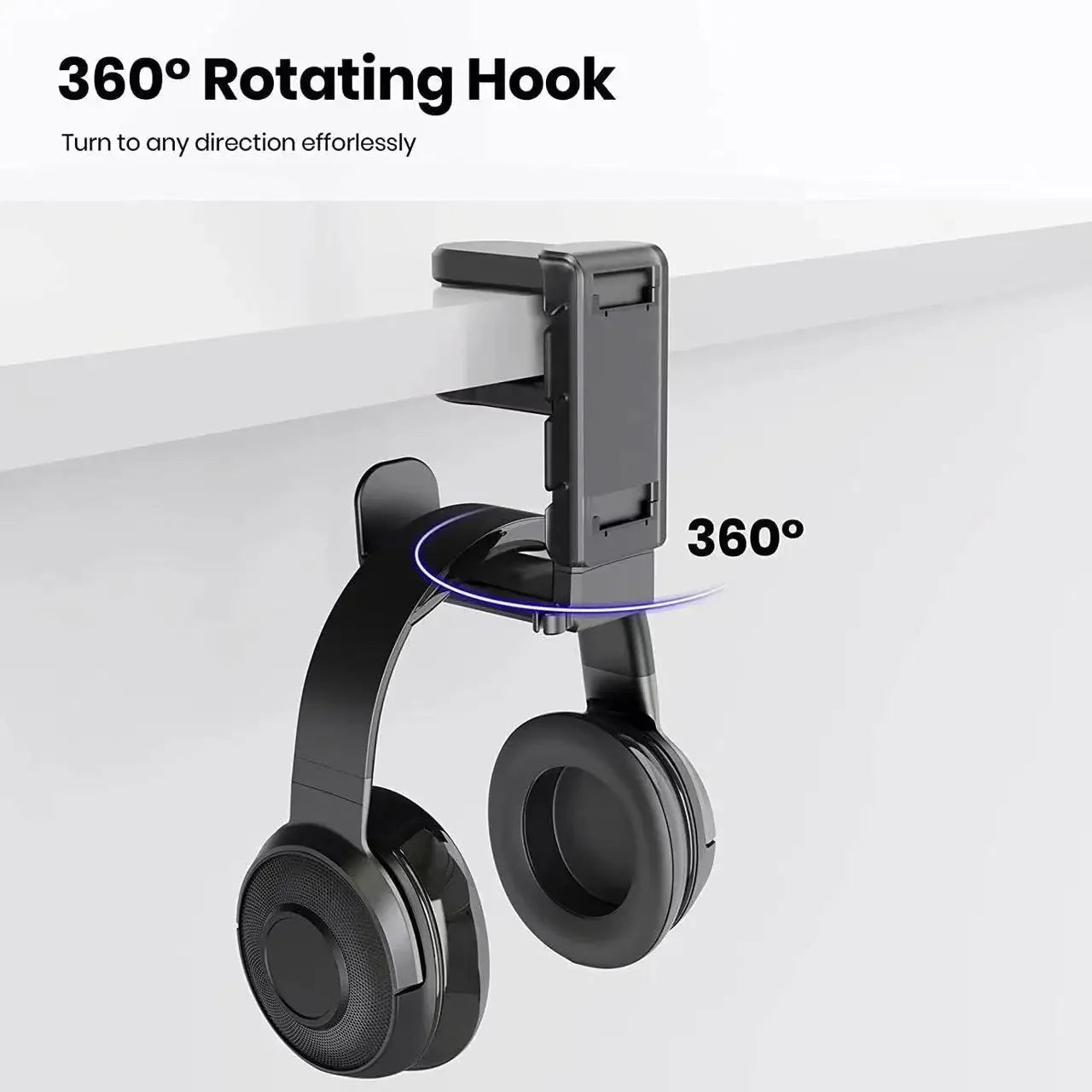 Earphone holder no punching cup holder desktop storage hook holder 360 degree rotating clothes backpack game controller holder