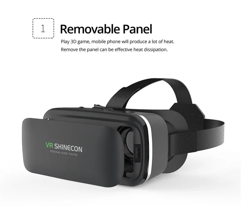 Shinecon VR Glasses 3D Virtual Reality Headset Devices Viar Helmet Goggle Lenses Smart For Phone Cell Smartphone Game Mobile Set