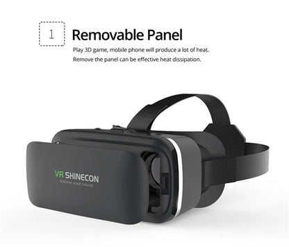 Shinecon VR Glasses 3D Virtual Reality Headset Devices Viar Helmet Goggle Lenses Smart For Phone Cell Smartphone Game Mobile Set