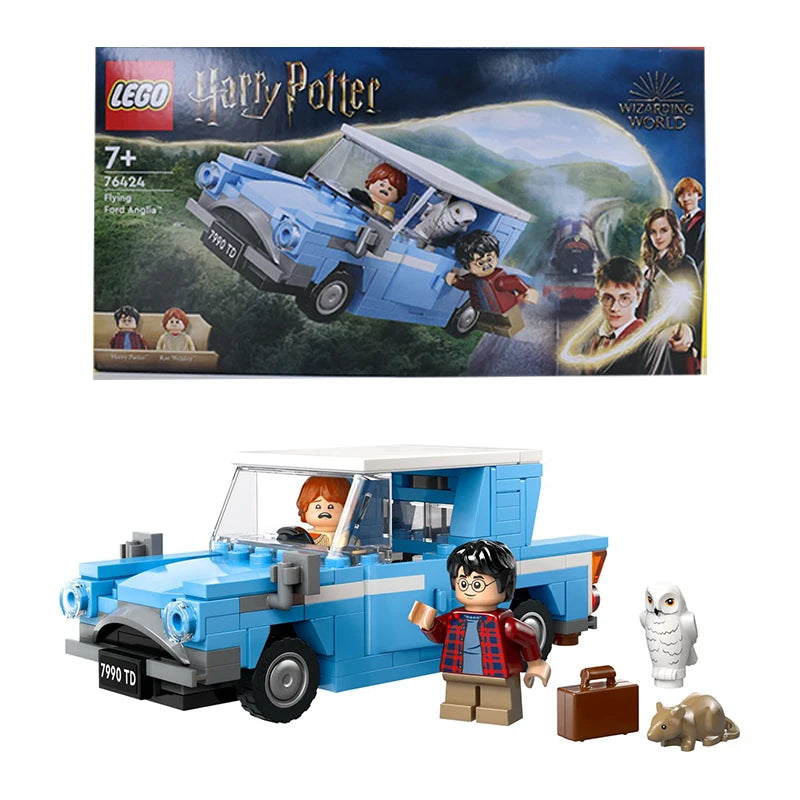 LEGO 76424 Harry Potter Flying Ford Anglia, Buildable Car Toy with 2 Minifigures for Role Play