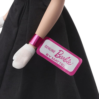 Barbie Signature 1962 After 5 Silkstone Barbie Doll Reproduction Wearing a Black and White Princess Dress Collection Toy HBY14