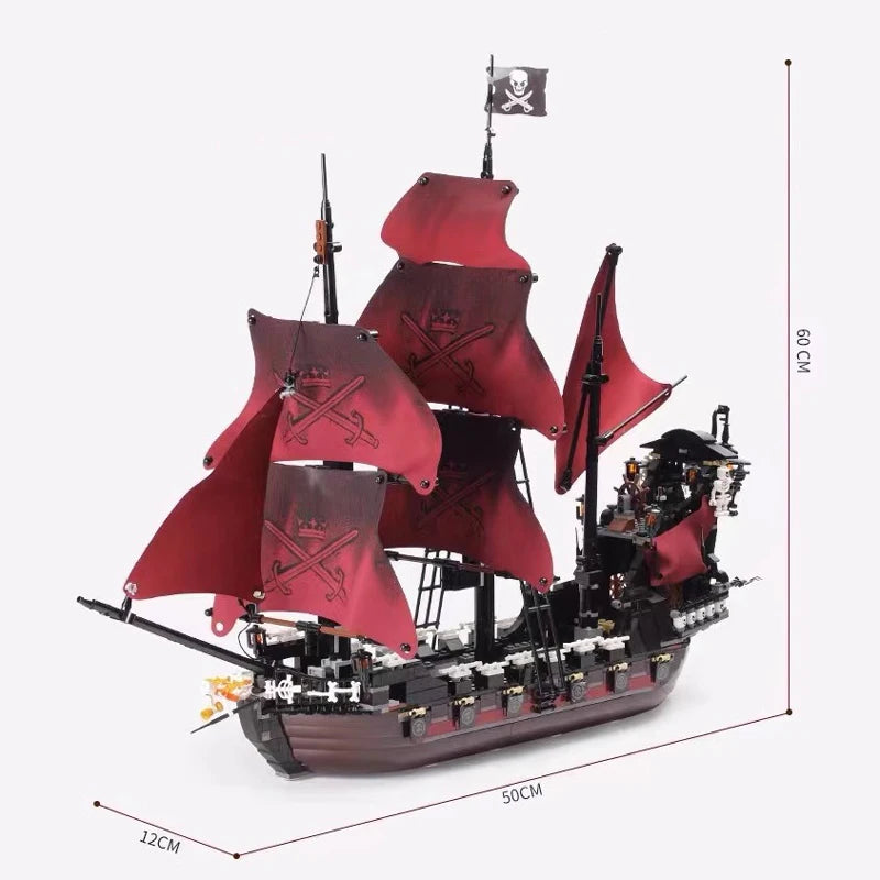 LOTR Ambush Ship Pirates Of Caribbean Reveng Warship Black Pearl Sailboat Building Block Bricks  Assembly Toy Kid Gift