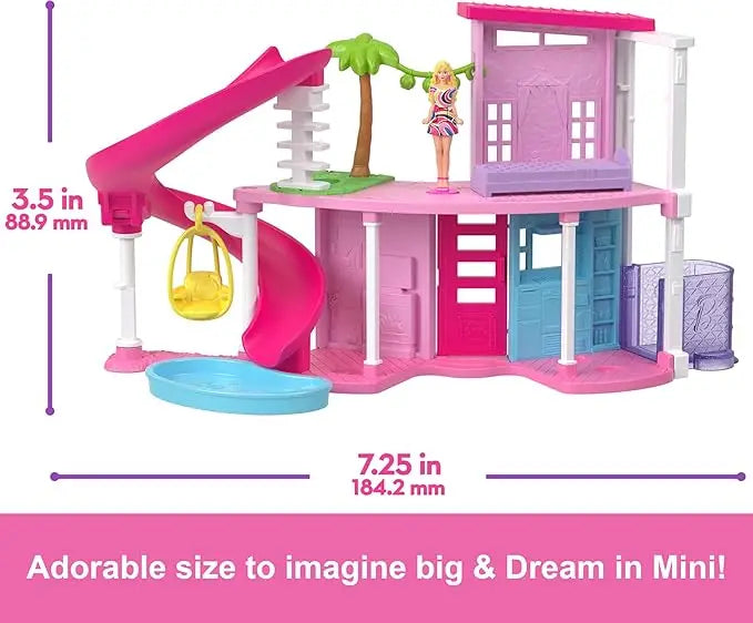 Original Barbie Mini BarbieLand Dolls House Set Furniture Accessories Diy Dreamhouse Toys for Girls Elevator Swimming Pool Scene