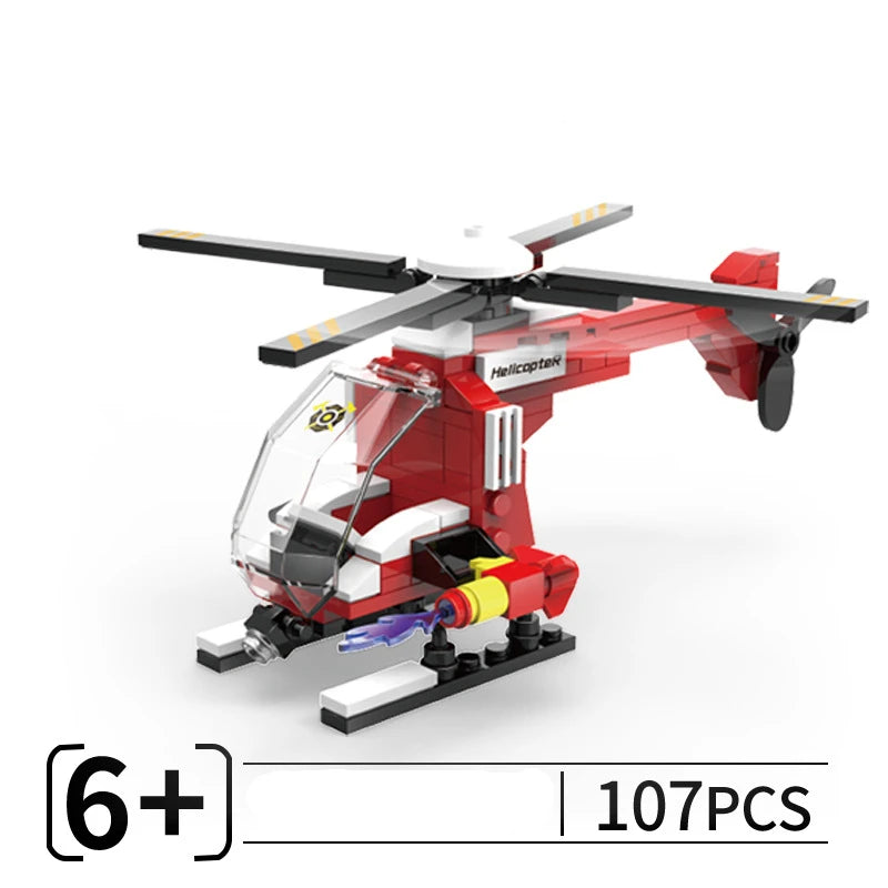 NEW DIY MOC City SWAT Super Police Sports Car Truck Dual-Rotor Helicopter Famous Building Blocks Bricks Kits Classic Model