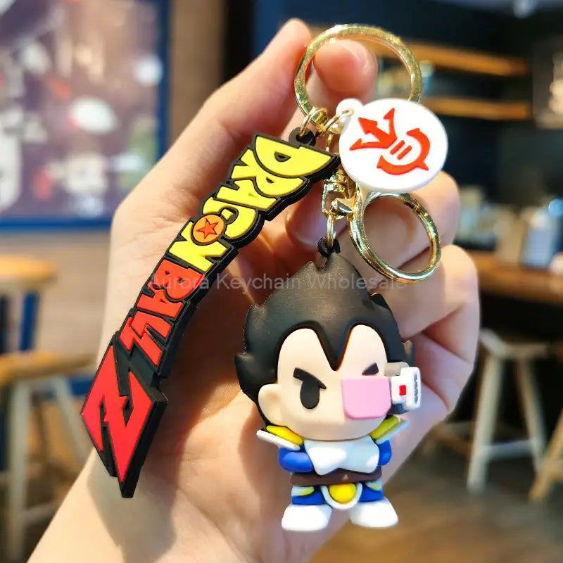 Anime Dragon Ball Keychain Z Super Saiyan Son Goku Bulma Broly Piccolo Majin Buu Series Car Pendant Keyring Kids Toys Gifts