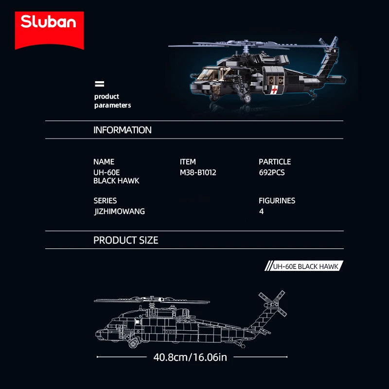 692PCS Military UH-60L Medical Rescue Aircraft Building Blocks Black Hawk Helicopter Model Bricks With Mini Dolls Kids Toy Gifts