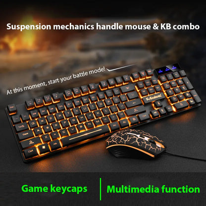 Conjunto de teclado e mouse KM320 teclado retroiluminado de jogo luminoso à prova d'água