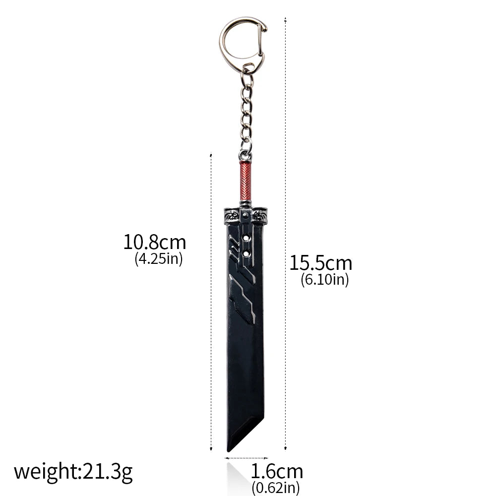 Game Final Fantasy 7 Keychain Cloud Strife Buster Metal Weapon Pendant Key Chain For Cosplay Props Unisex Pendant Jewelry Gift