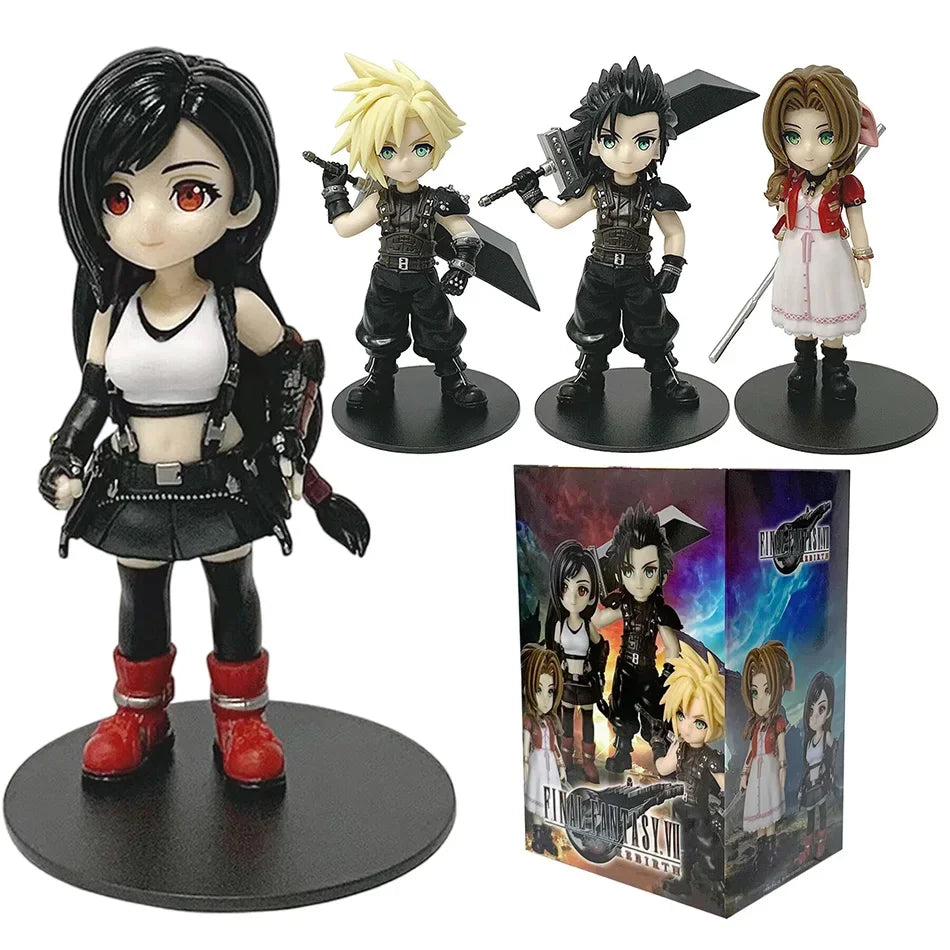 Final Fantasy VII Rebirth Tifa Lockhart Aerith Cloud Zack q-version PVC  Action Figures Model Anime Cartoon Model Toy Gift