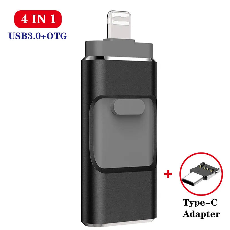 OTG Usb Flash Drive for Phone 256G 512G 128G USB 3.0 Memory Stick External Storage for Phone/Android/Type C/Windows Device4 in 1