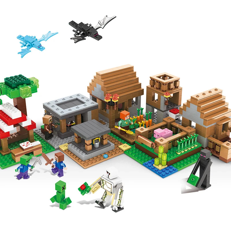 1089pcs My World Building Blocks Set Mechanism Mountain Cave Kids Interactive STEM Educational Toy Creative Gifts for Boys Girls