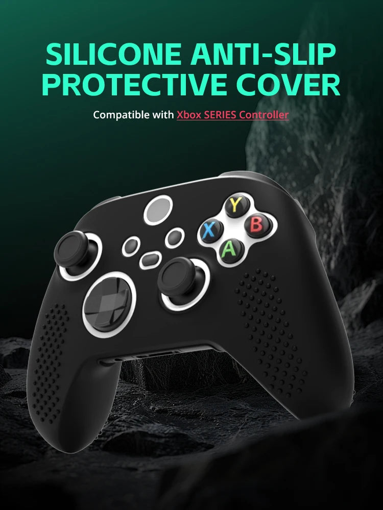 DATA FROG Silicone Soft Shell Protector Sticker Skin For Xbox Series X/S Game Controller Case XS XSX Thumb Stick Grip Cap Cover