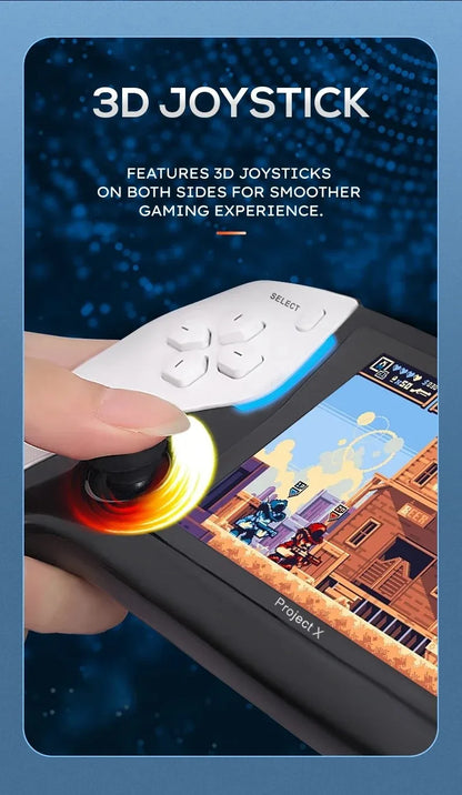Project X Portable Pocket Video Game Console 4.3” IPS Screen Support PS1 Retro Gaming Dual Speaker Stereo