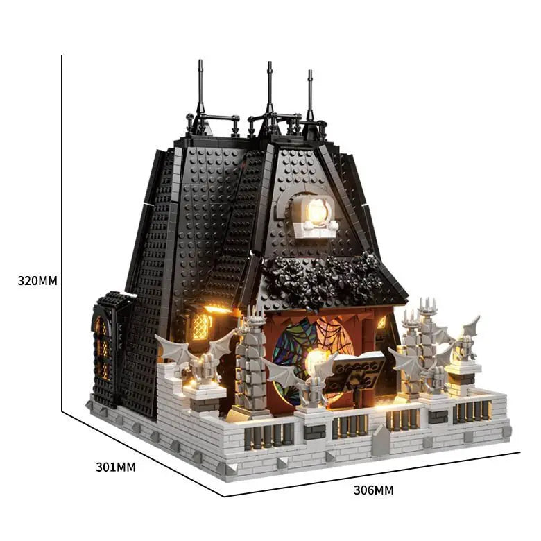 2419pcs Wednesday Addams Building blocks Set Creative Movie Game Black House Modular Buildings Bricks Toys for Kids Adults Gifts